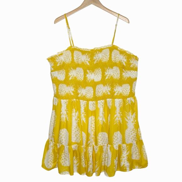 Anthropologie Pineapple Print Smocked Mini Dress size 3X - Picture 10 of 10